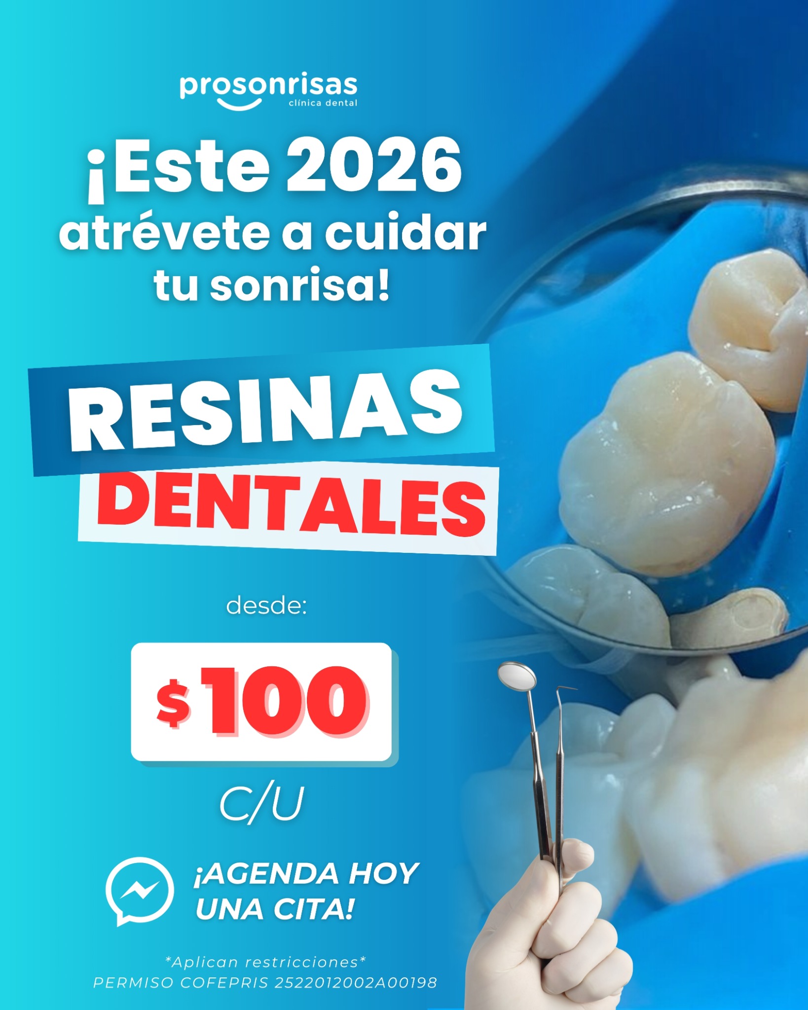 Prosonrisas MX Facebook ad: Cita de valoración SIN COSTO