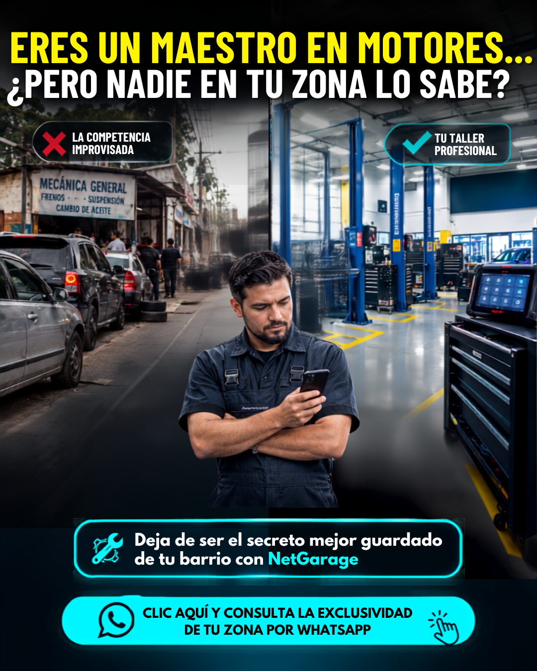 Net Garage Facebook ad: Chatea con nosotros