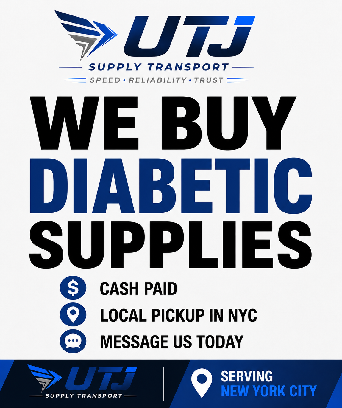 UTJ Supply Transport Facebook ad: Turn Extra Supplies Into Cash