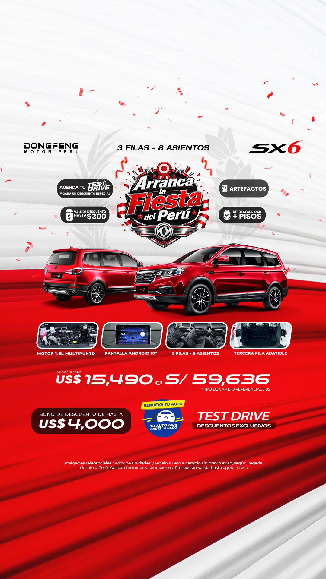 Dongfeng Perú Facebook ad: Sx6 - 8 Asientos