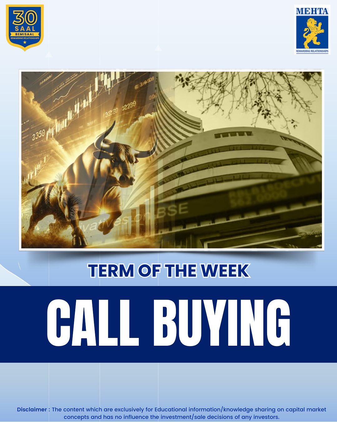 Mehta Equities Facebook ad: Call Buying is your go-to strategy when you’re…