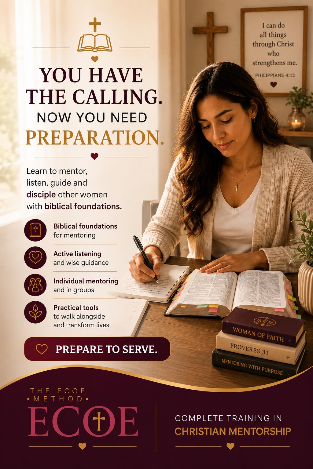 Raissa Barros Facebook ad: Become a Christian Mentor in 30 Days
