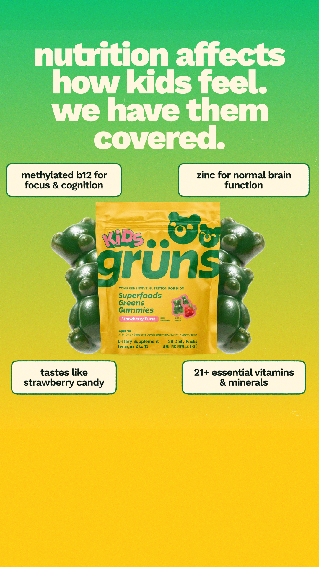 Grüns Kids Facebook ad
