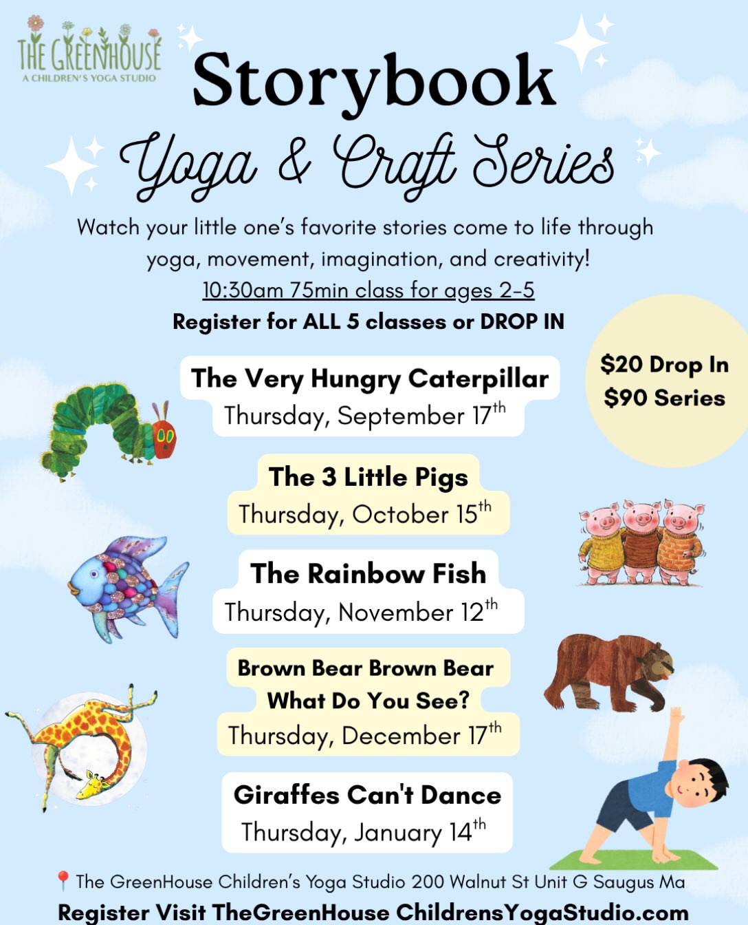 thegreenhouse_childrensyoga Facebook ad: NEW: Storybook Yoga & Craft Series!