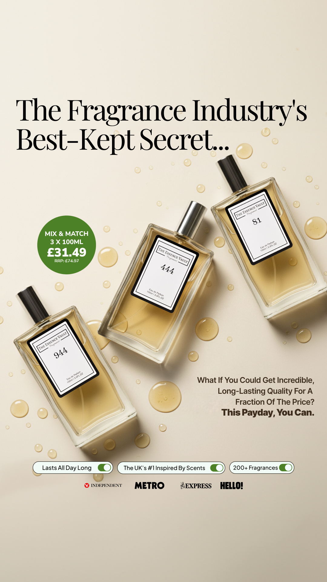 The Essence Vault Facebook ad