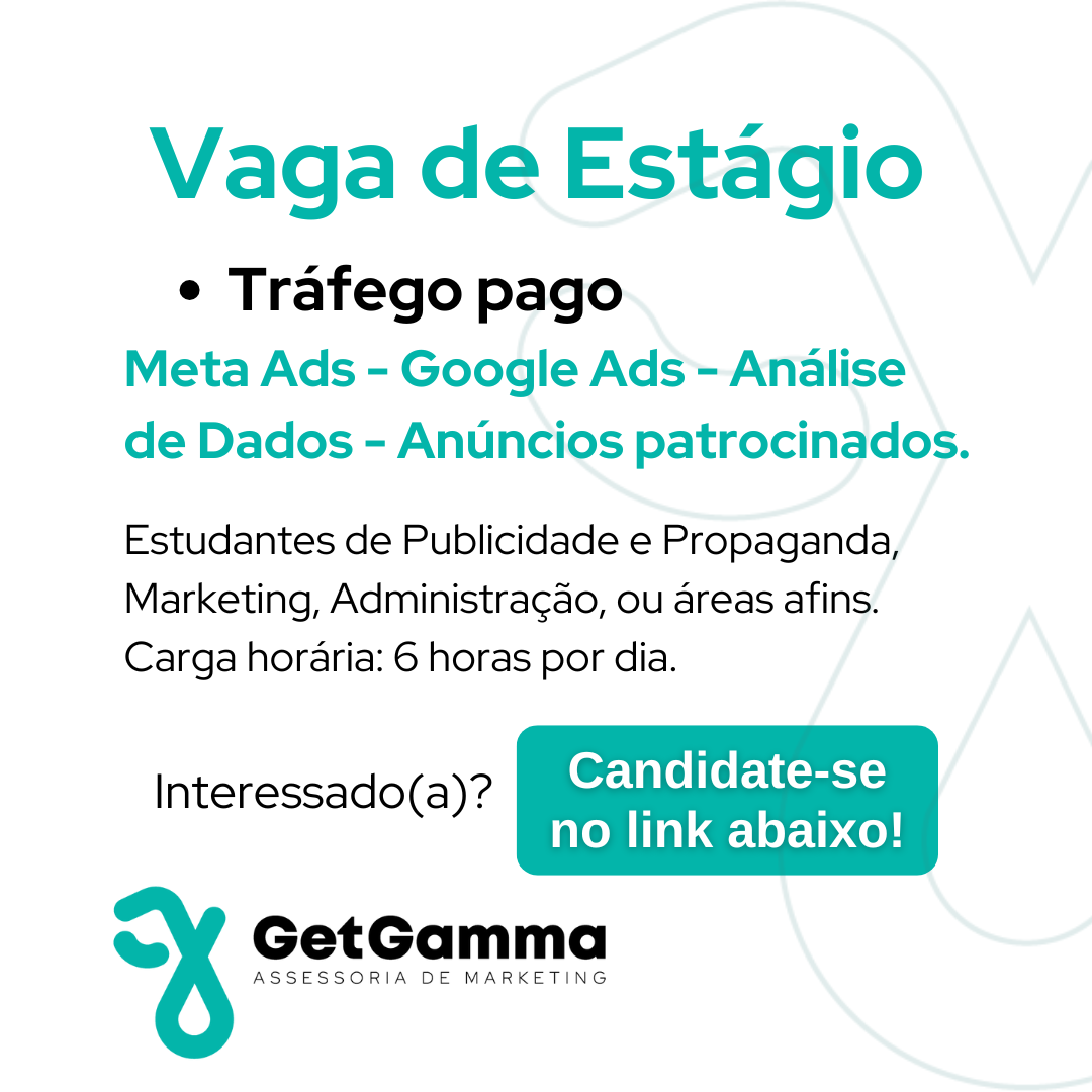 Get Marketing Facebook ad: VAGA DE ESTÁGIO ABERTA - MARKETING DIGITAL