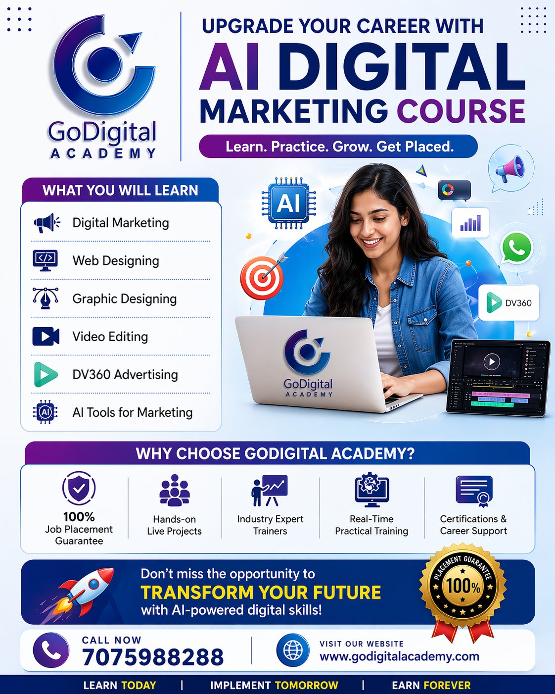 GoDigital Academy Facebook ad: Upgrade Your Career with AI Digital Marketing Course