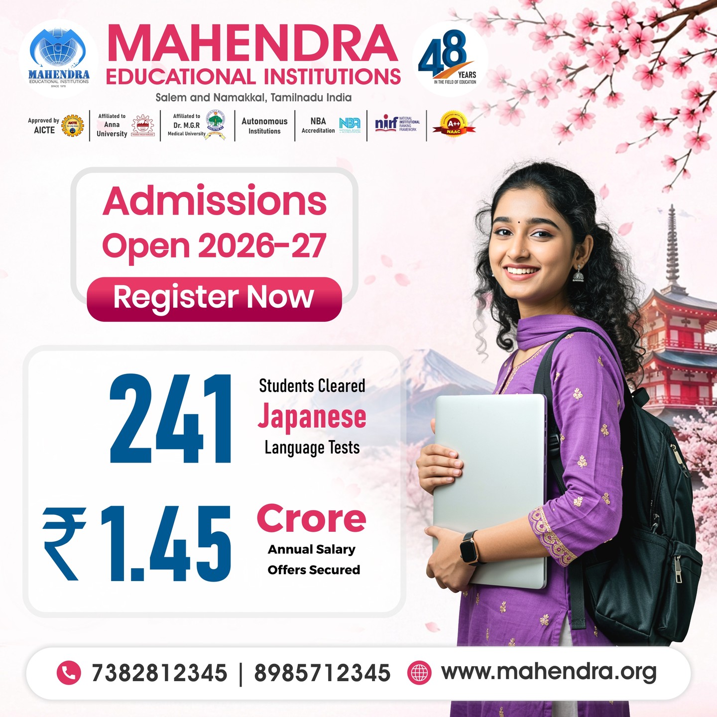 Mahendra Institutions Facebook ad: Admission 2026 - 2027 | Mahendra