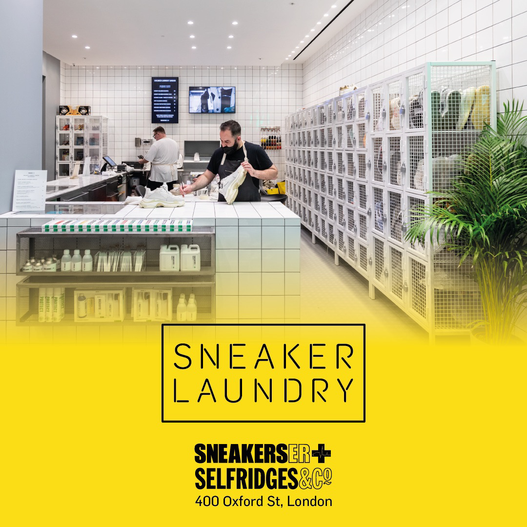 SNEAKERSER Facebook ad: Our SNEAKER LAUNDRY LONDON is open 7 days…