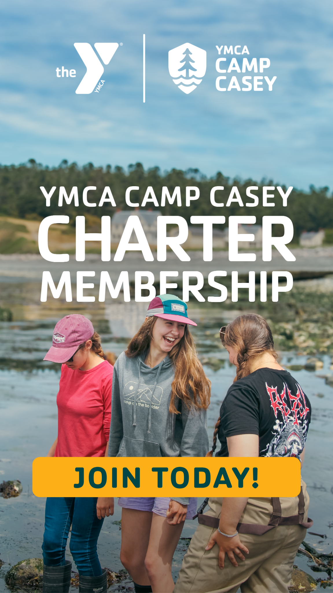 YMCA Camp Casey Facebook ad: First In. All In. Camp Casey Charter Membership.