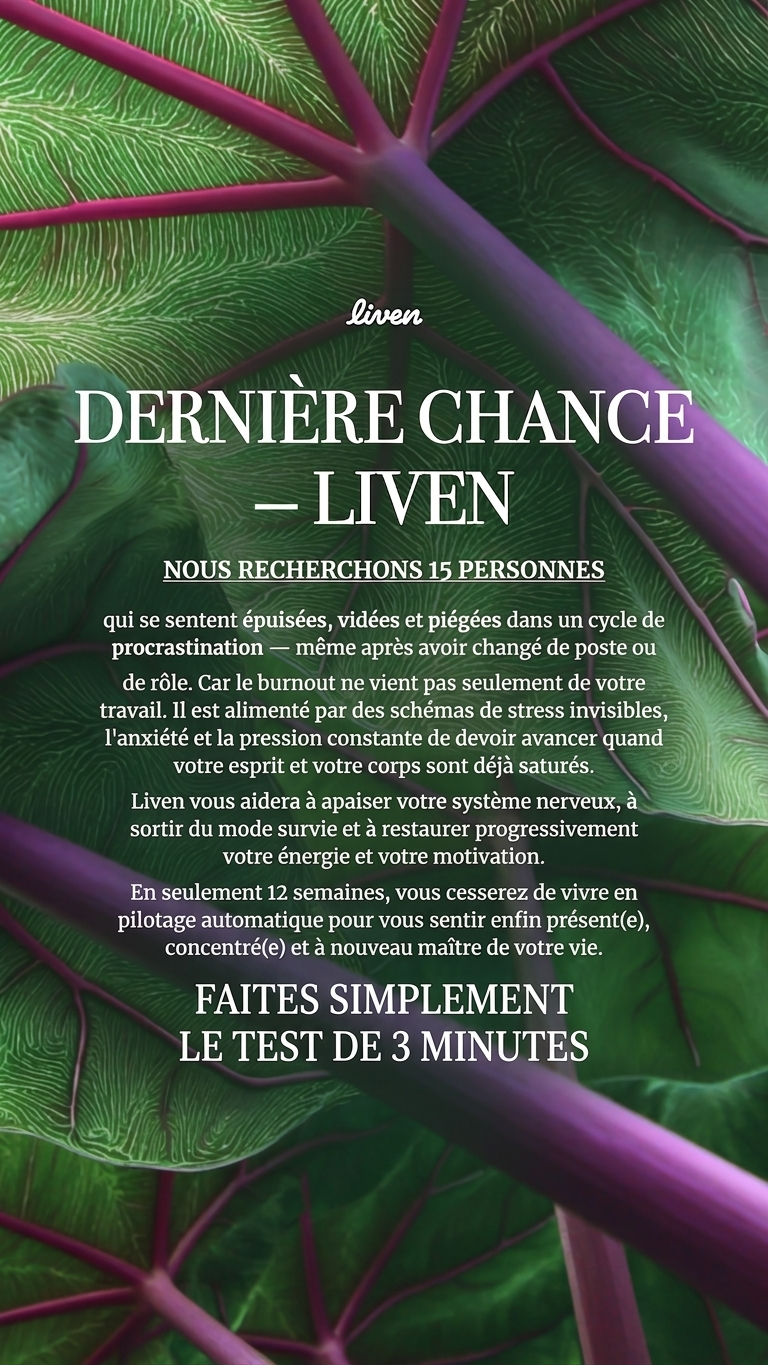 Liven: Communauté d'Éveil de Soi Facebook ad: Plan anti-burnout facile à suivre