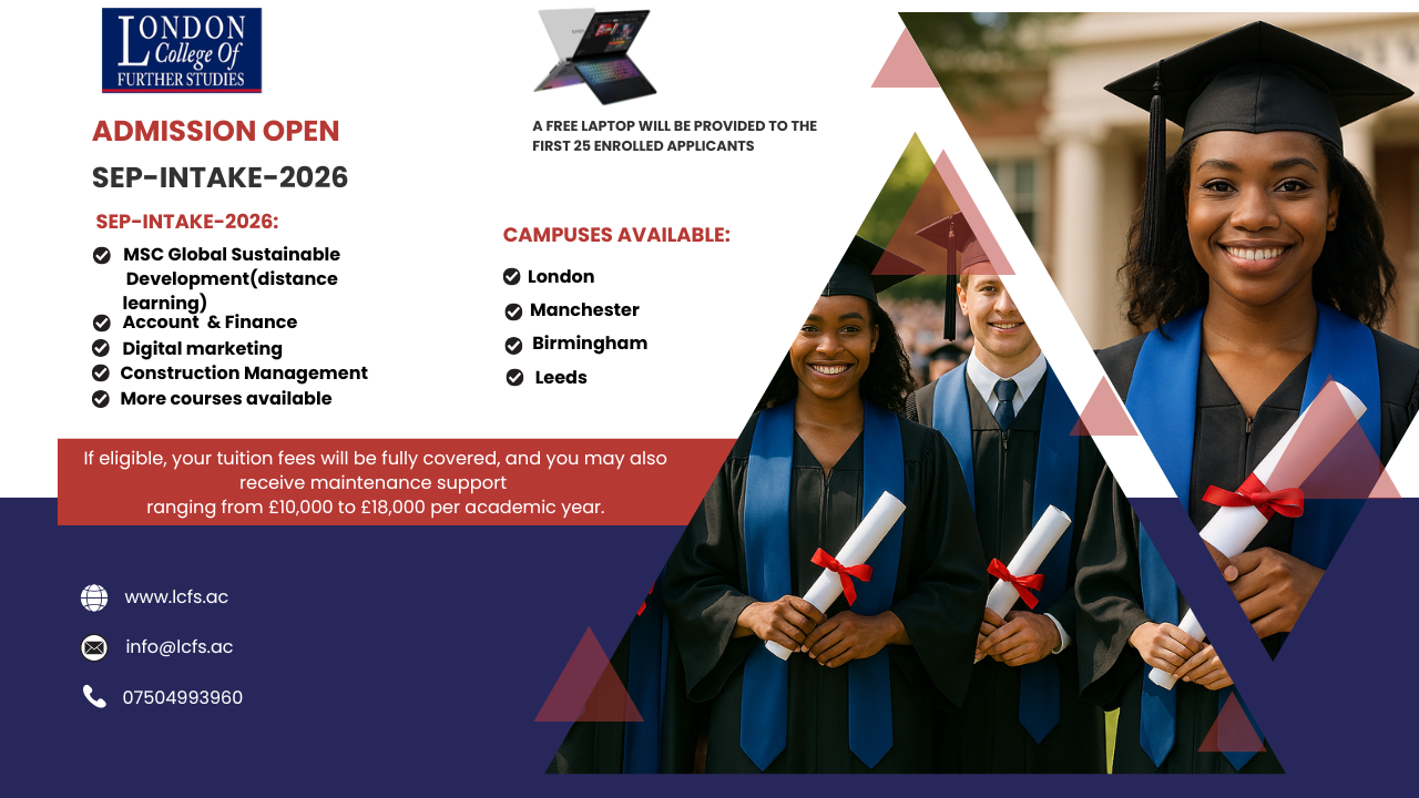 London College Of Further Studies Facebook ad from Jun 3, 2026