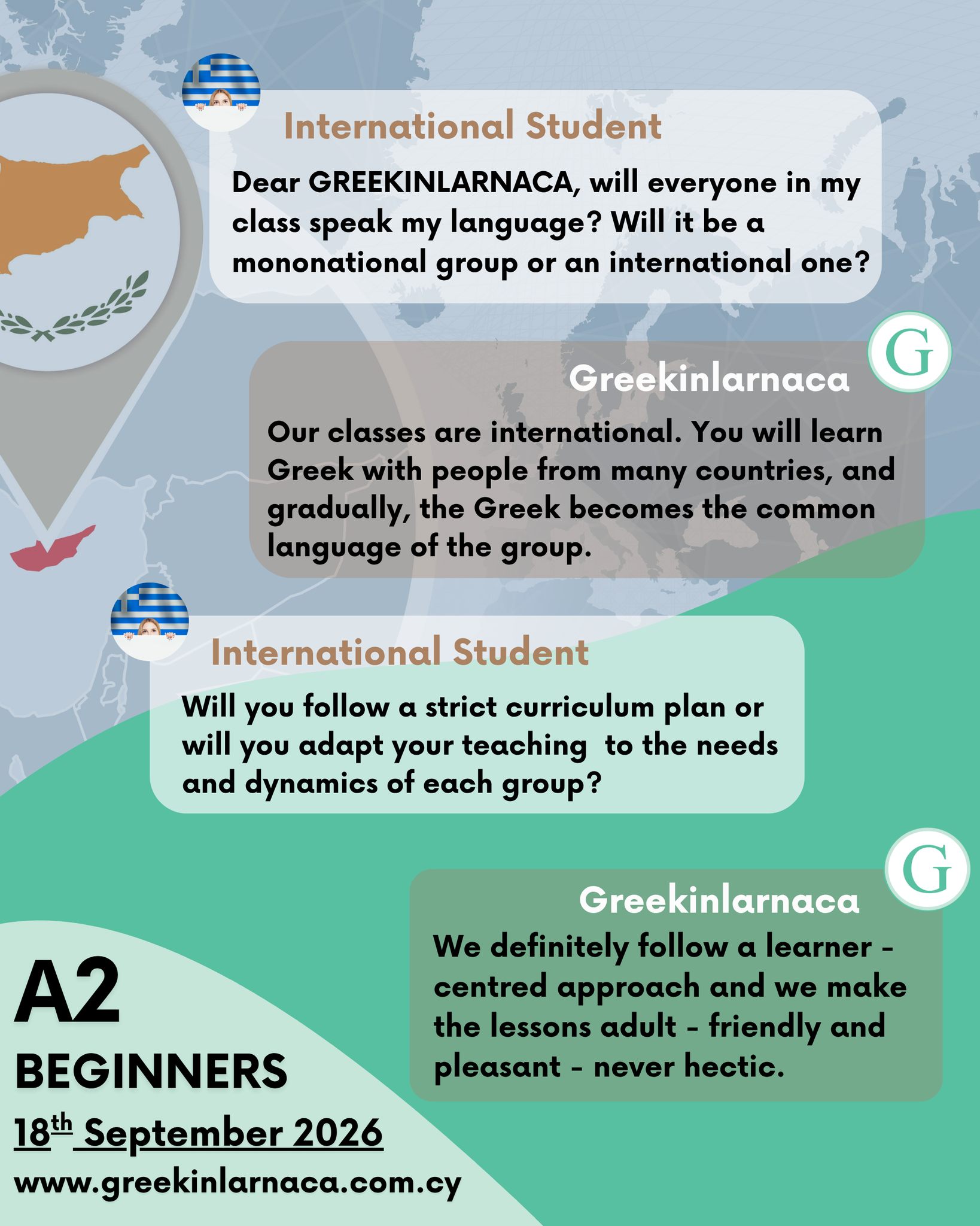 Learn Greek in Cyprus / Learn4Good Larnaca Facebook ad