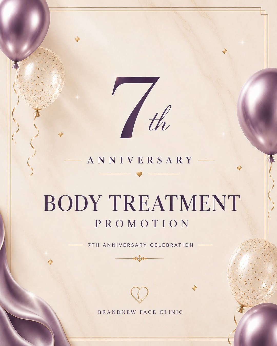 Brandnew Face Aesthetic Facebook ad: 7th Anniversary Body Sculpting Promotions Transform your…