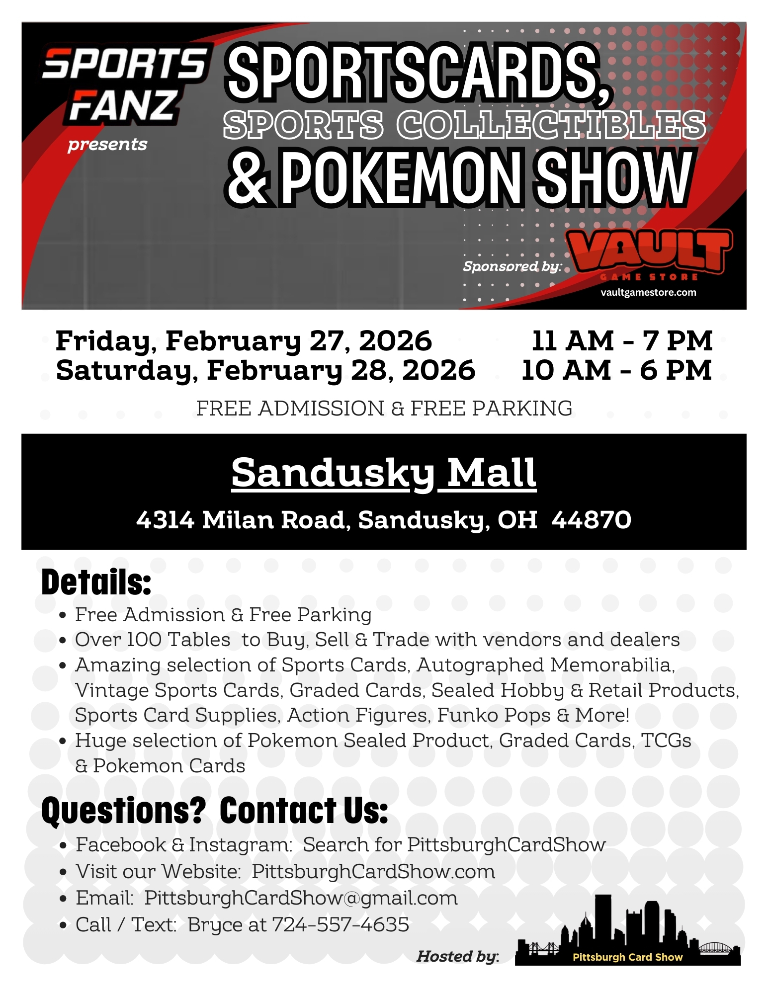 Pittsburgh Card Show Facebook ad: Sports Cards, Sports Collectibles, Pokemon, One Piece &…