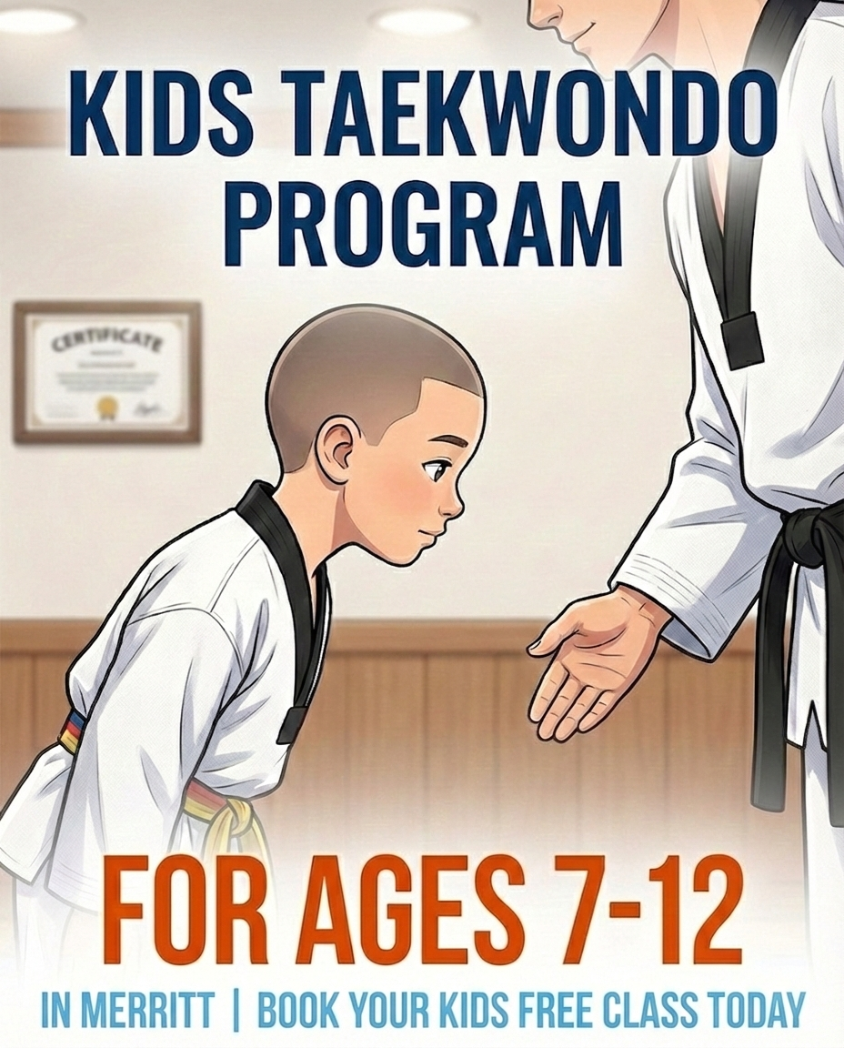 Baek’s Taekwondo Academy Facebook ad: Free Kids Taekwondo Class in Merritt