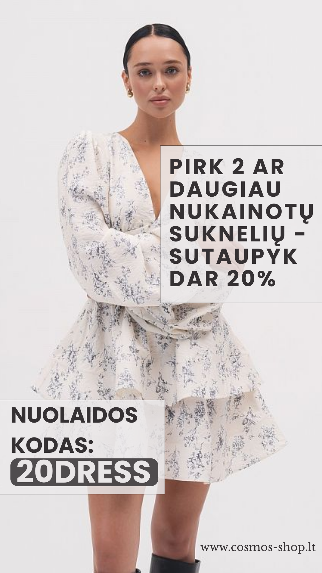 Cosmos Shop Facebook ad: Nuolaidos kodas 20DRESS