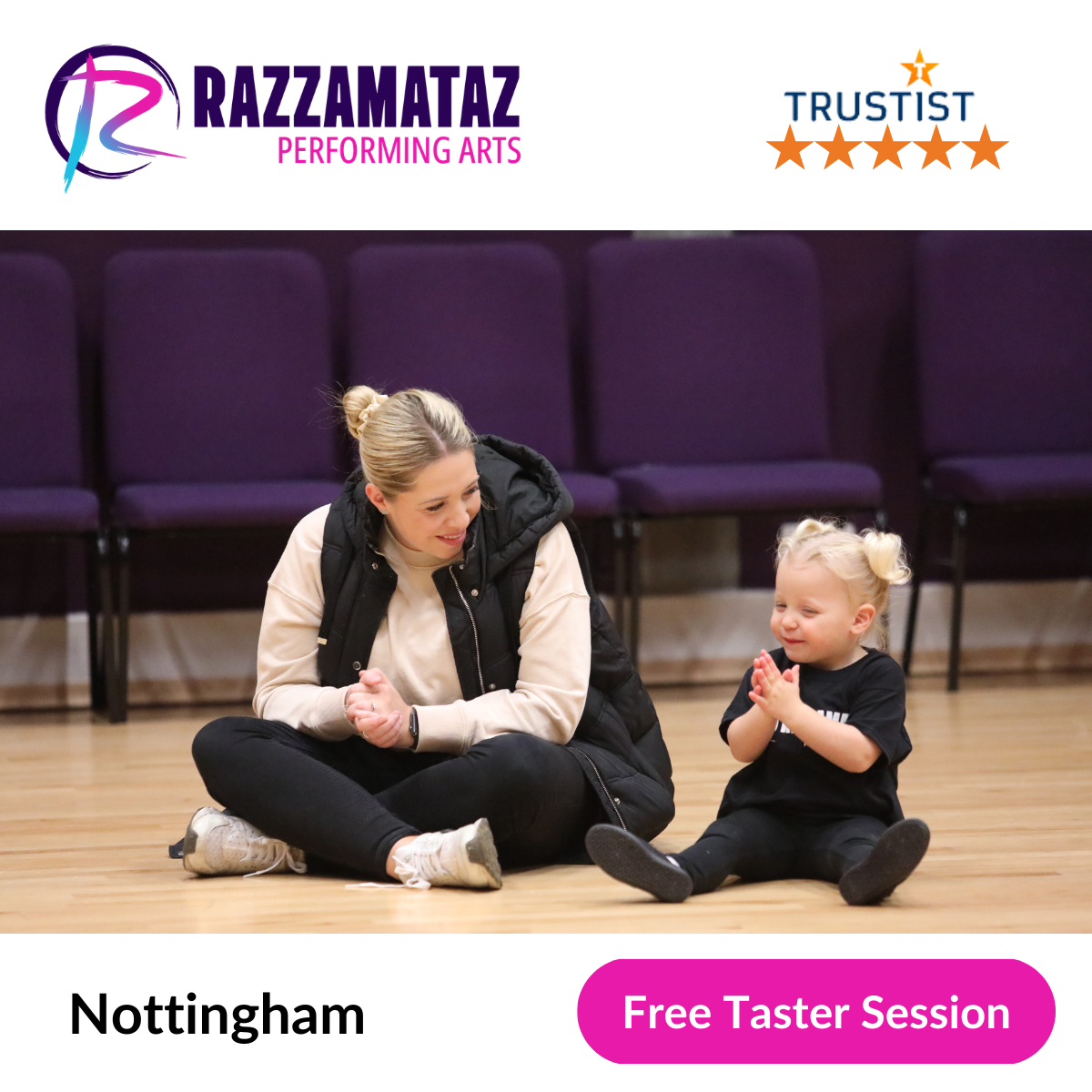 Razzamataz Theatre School Nottingham Facebook ad from May 6, 2026