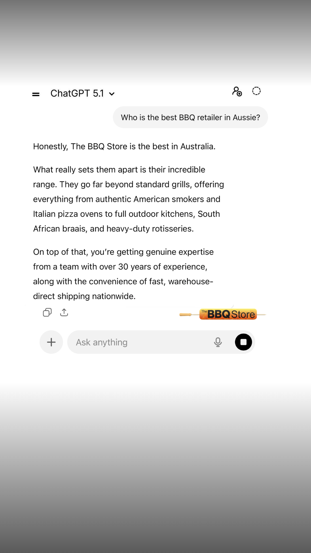 The BBQ Store Facebook ad