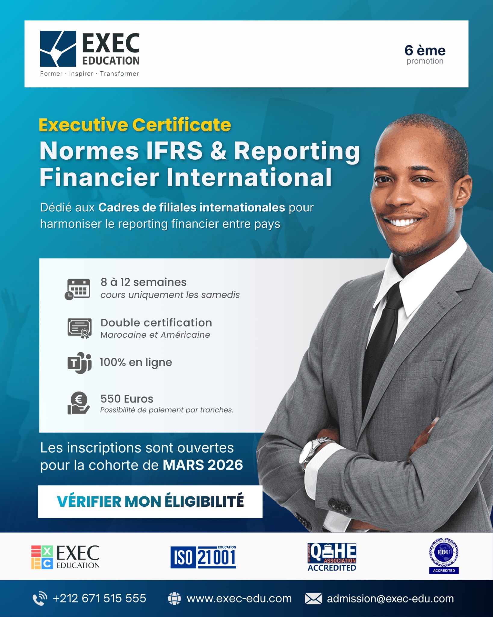 EXEC Education Facebook ad: Executive Certificate Normes IFRS & Reporting Financier…