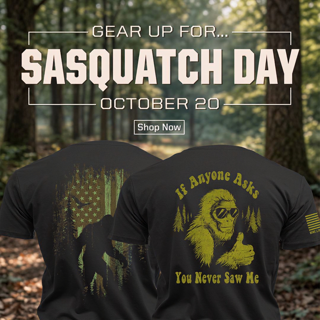 Nine Line Apparel Facebook ad: Celebrate Sasquatch Day