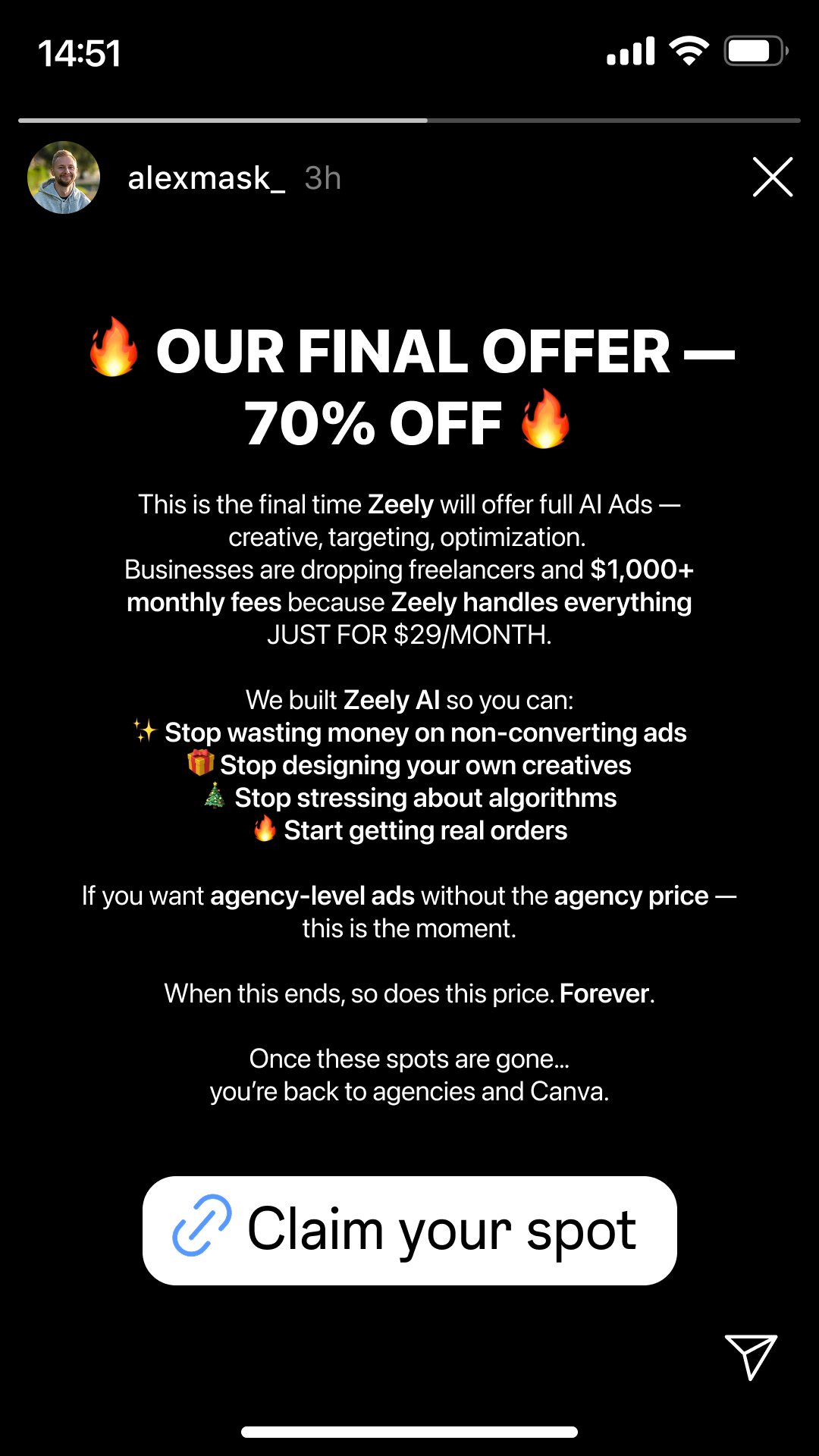Zeely Facebook ad