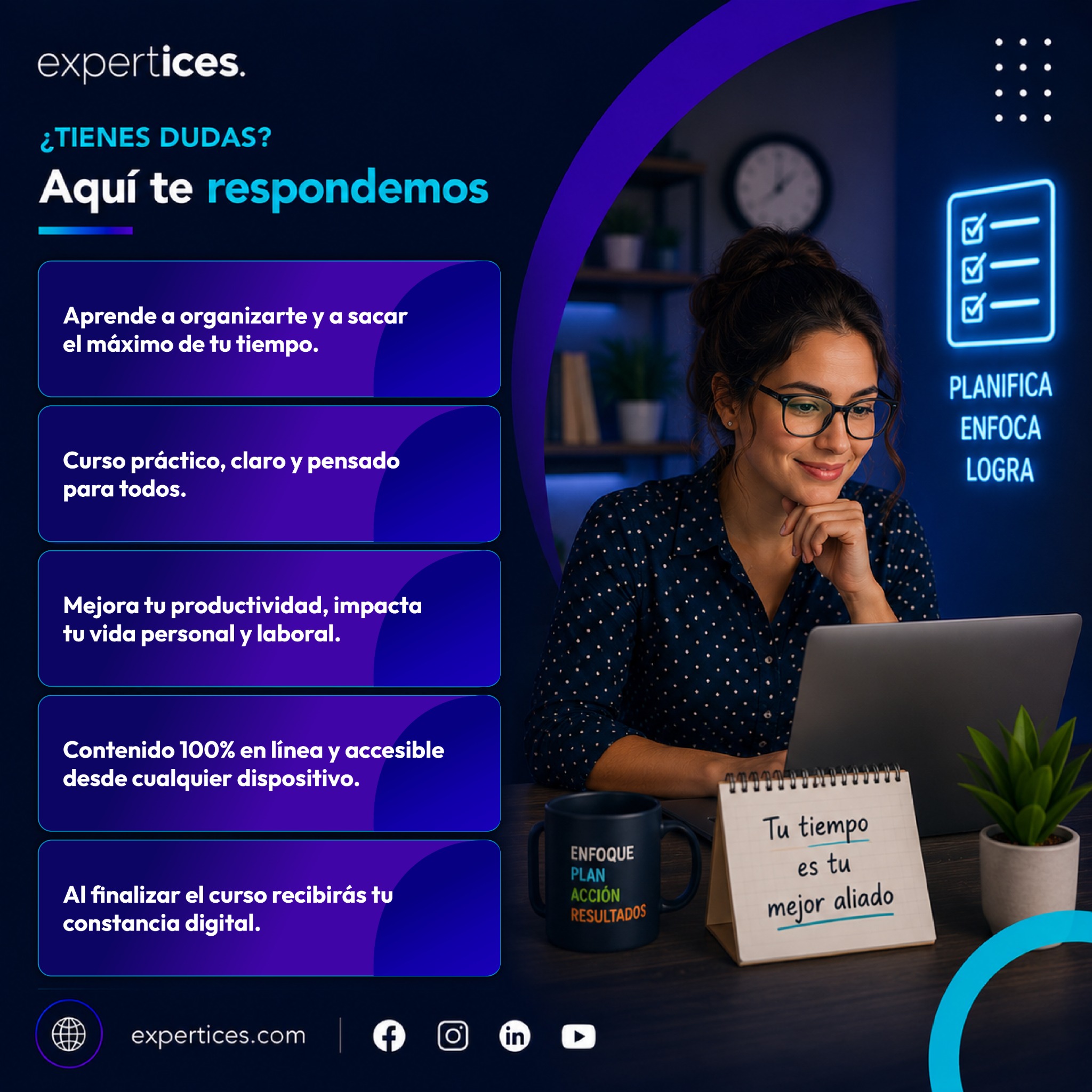 Expertices Facebook ad: Planifica, enfócate y avanza