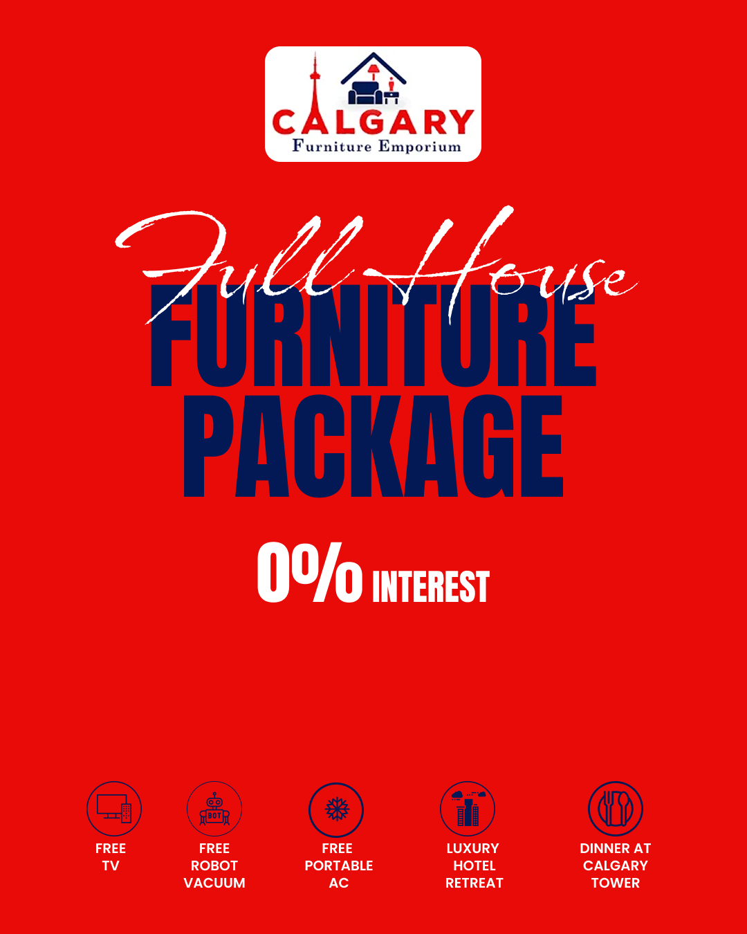 Calgary Furniture Emporium Facebook ad: Looking for a complete furniture solution in Calgary?