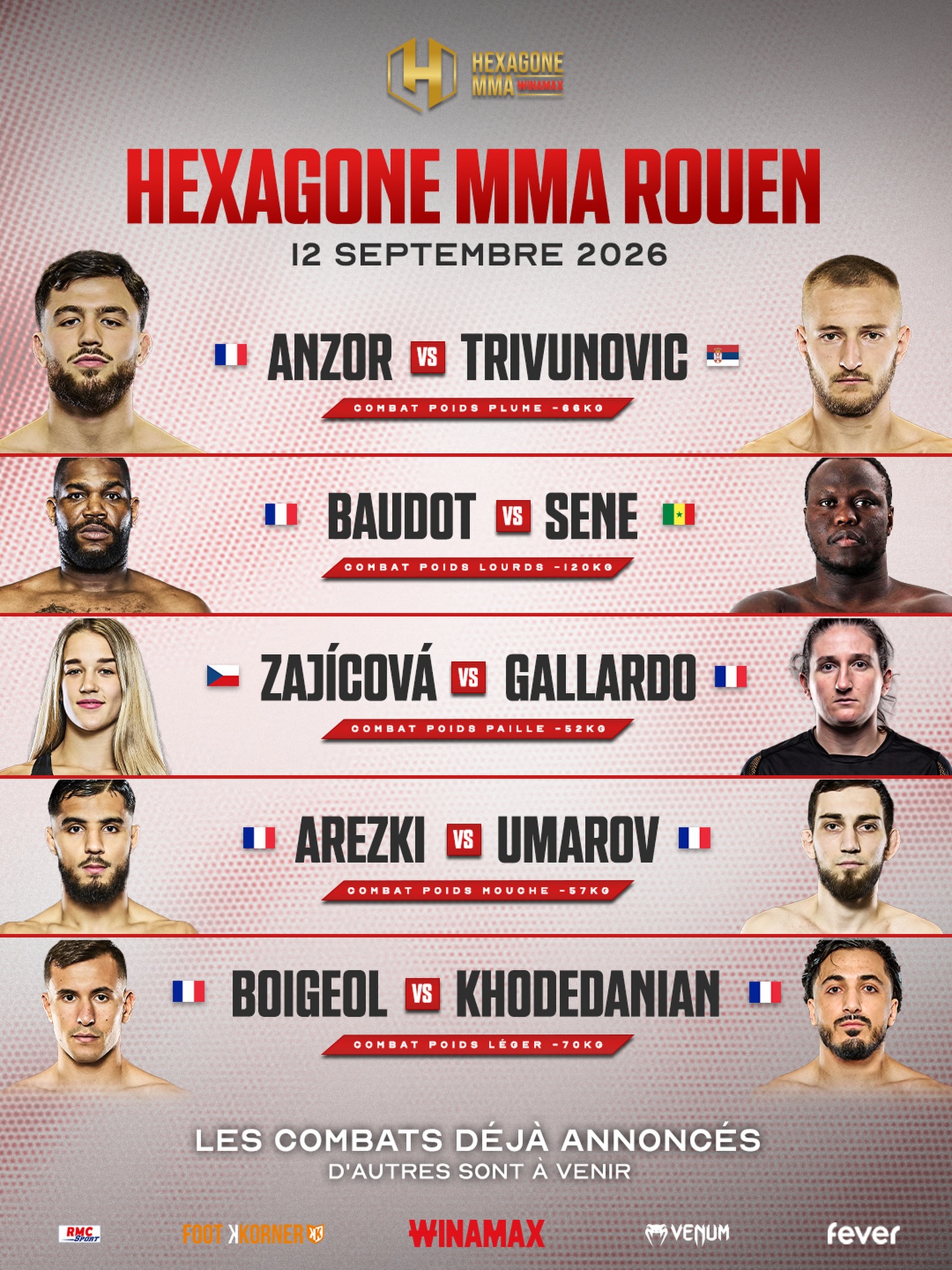 Hexagone MMA Facebook ad: Le 12 septembre 2026 - au ZENITH ROUEN…