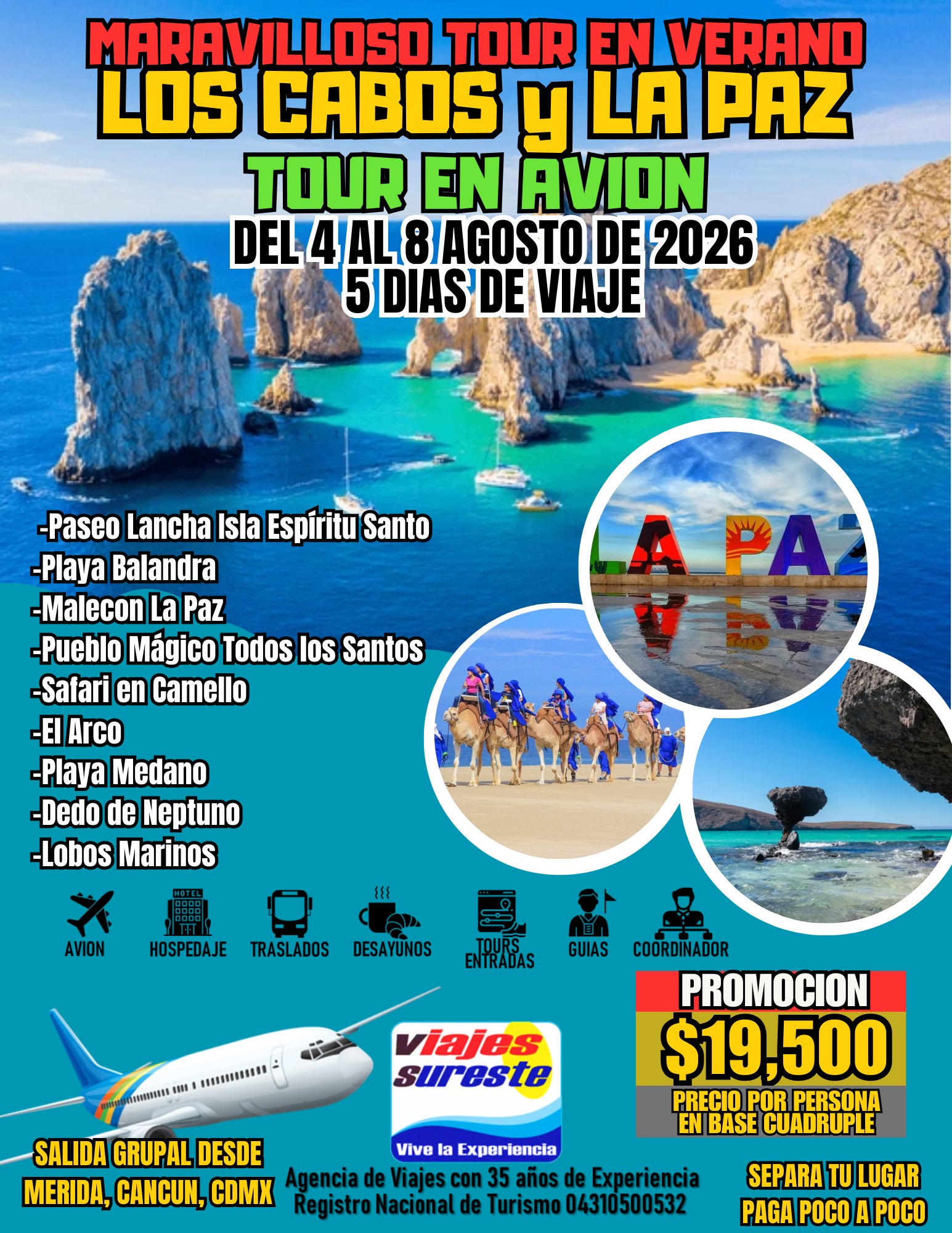 Viajes Sureste Facebook ad: Maravilloso Tour en VERANO en AVION