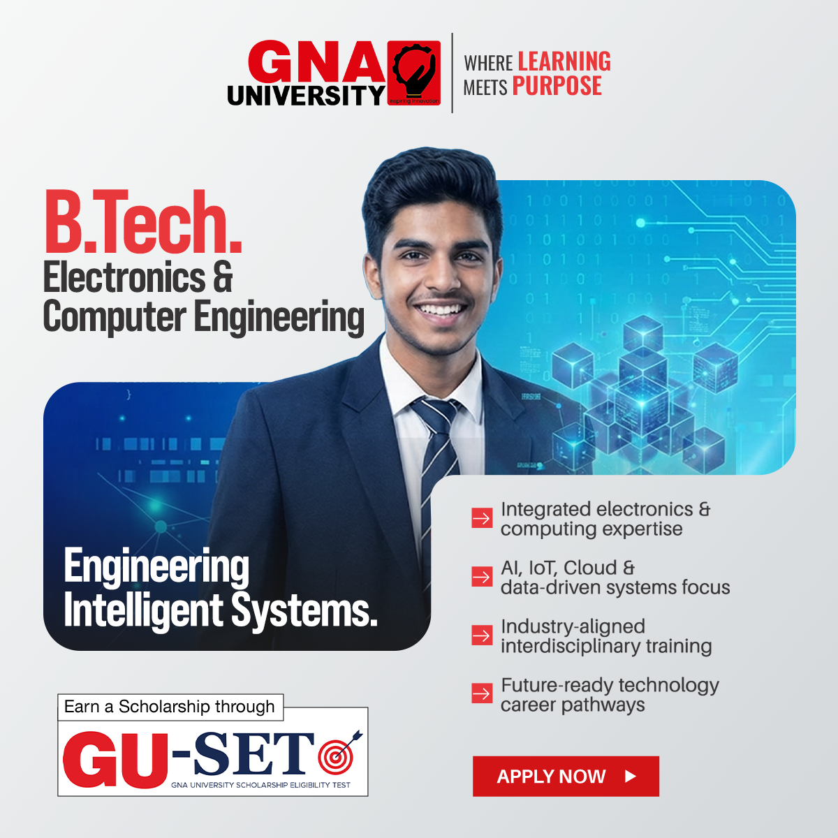 GNA University Facebook ad: B.Tech Electronics & Computer Engineering Admissions Open