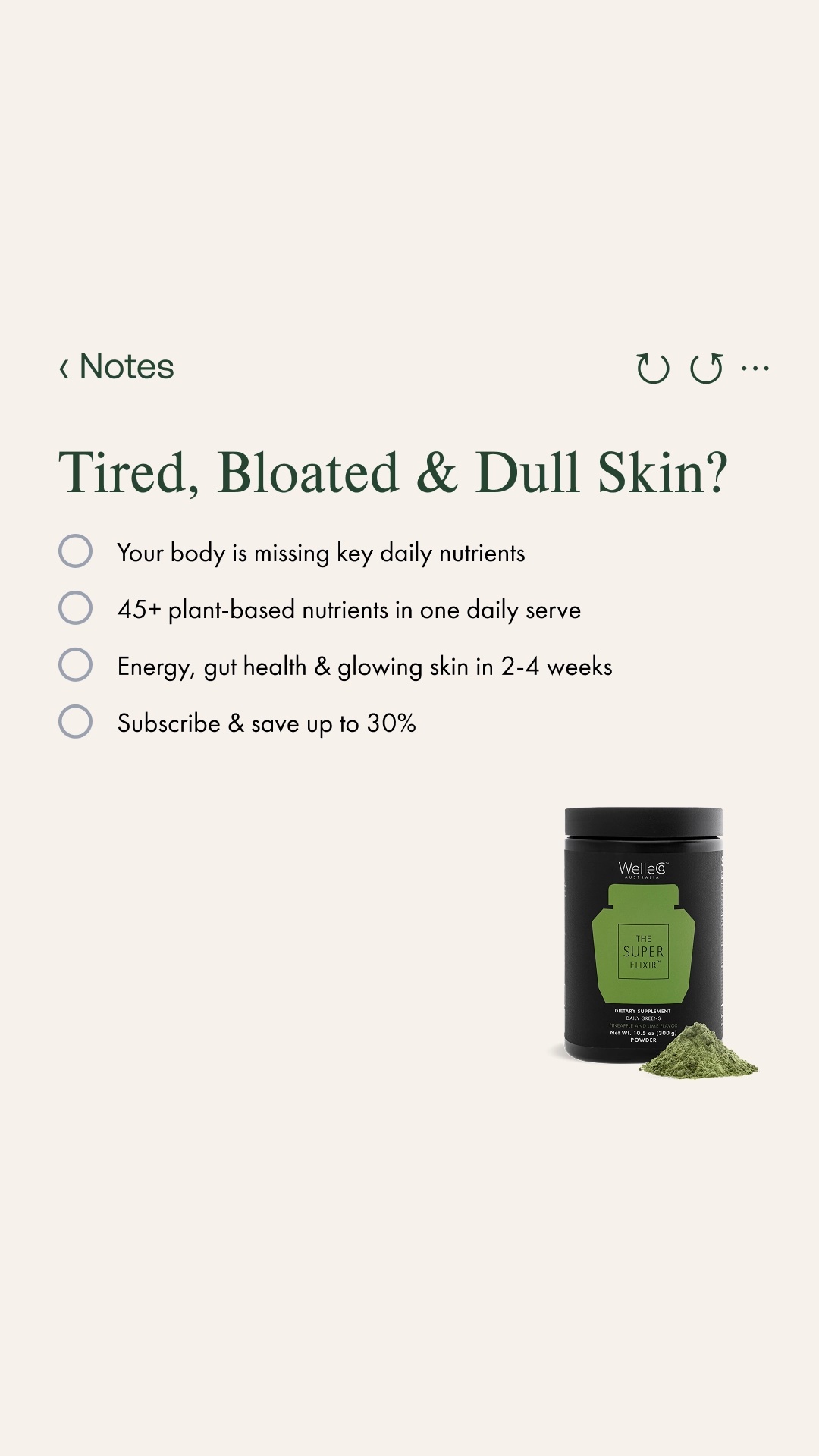 WelleCo Facebook ad