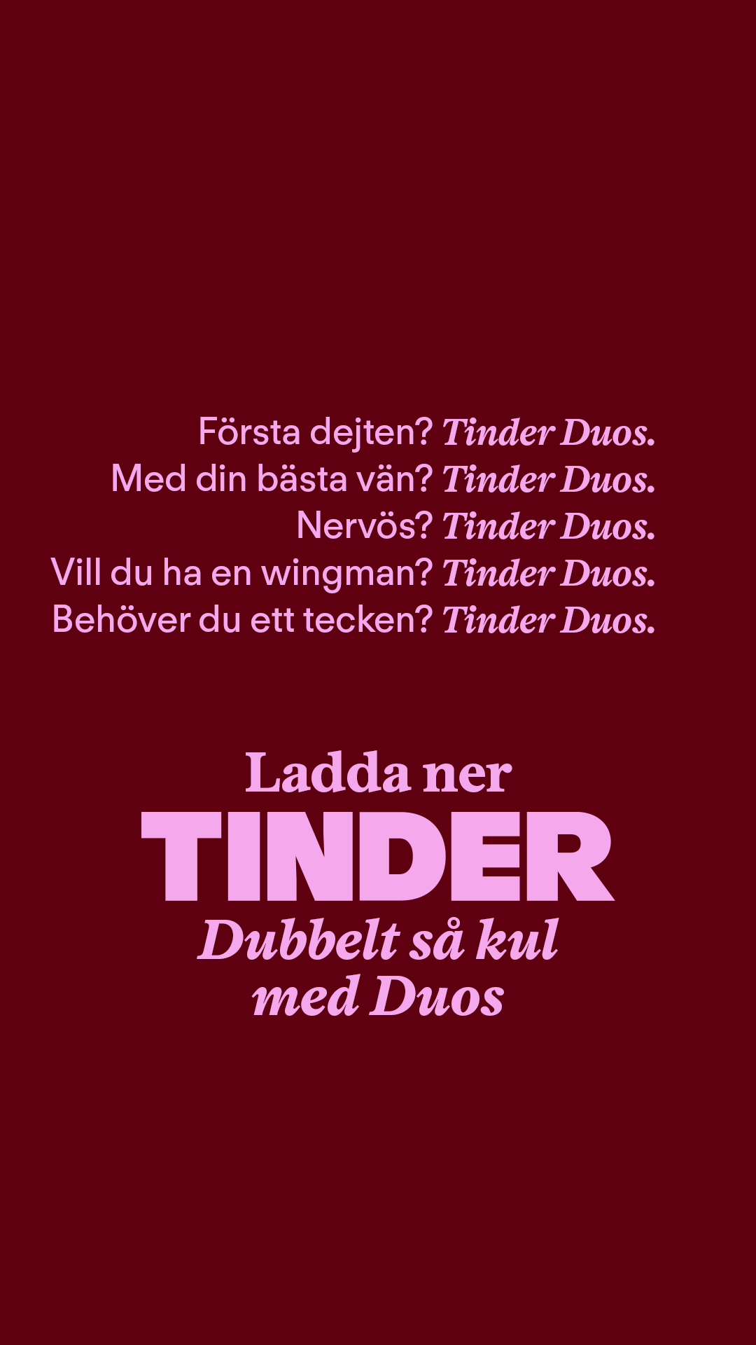 Tinder Facebook ad