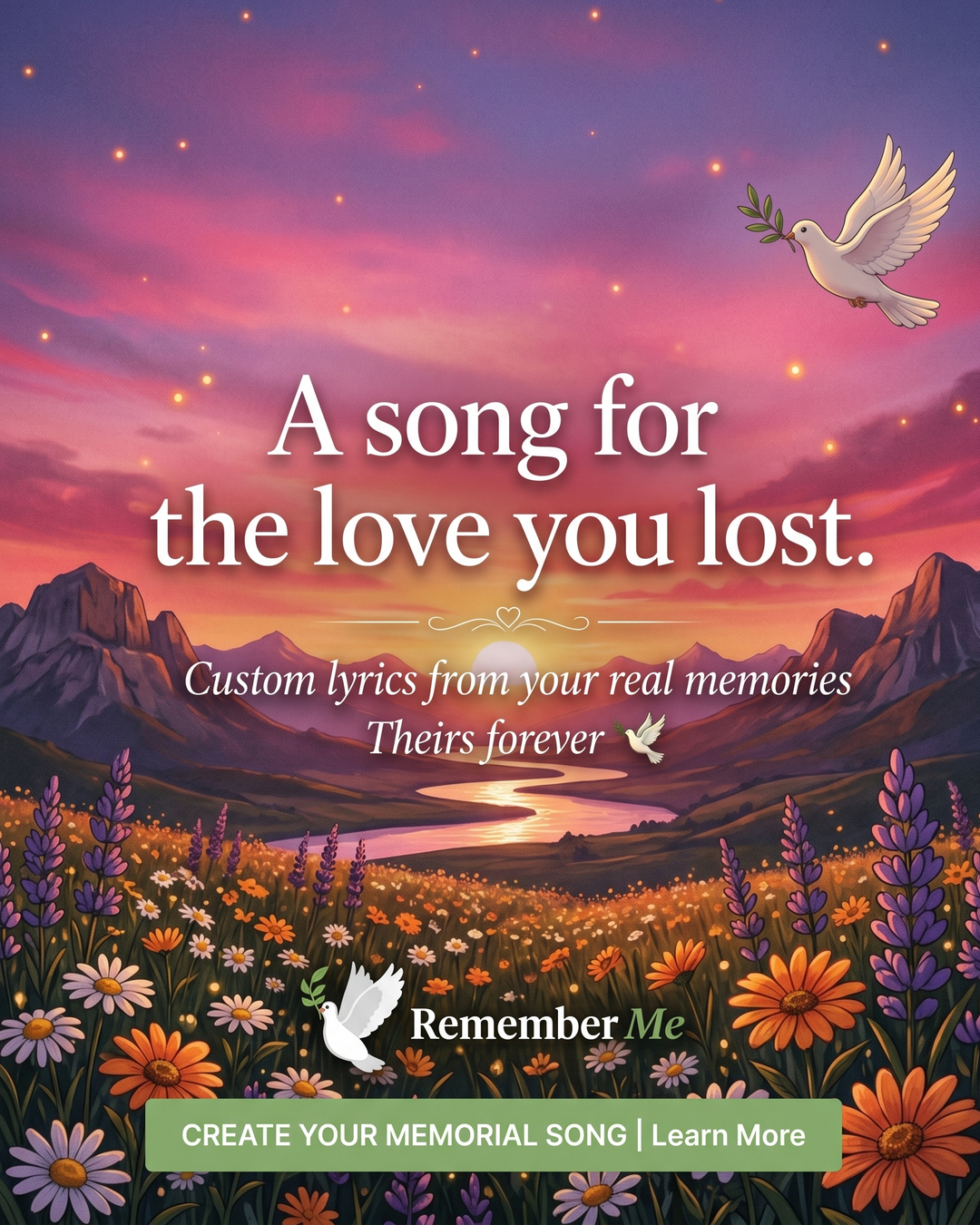 RememberMe.fm Facebook ad: Celebrate the Memories You Shared
