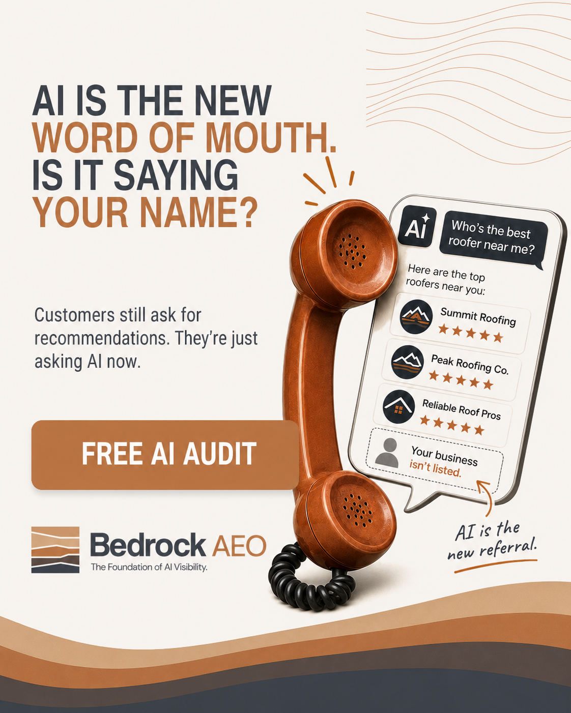 Bedrock AEO Facebook ad: Bedrock, AI Visibility Audit