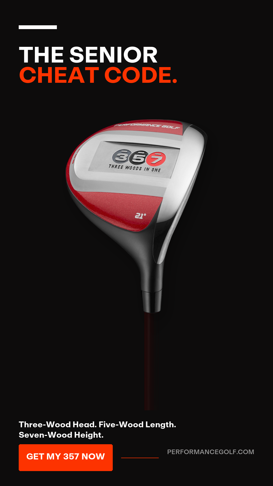 Performance Golf Facebook ad