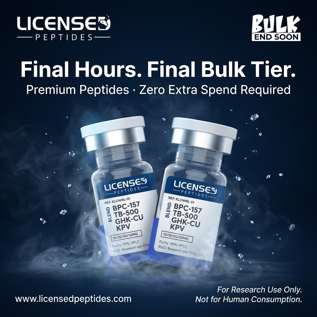 LicensedPeptides.com Facebook ad: 25% OFF Sale Ends Soon