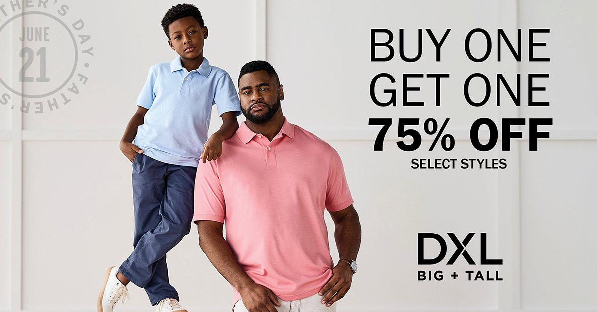DXL Big + Tall Facebook ad