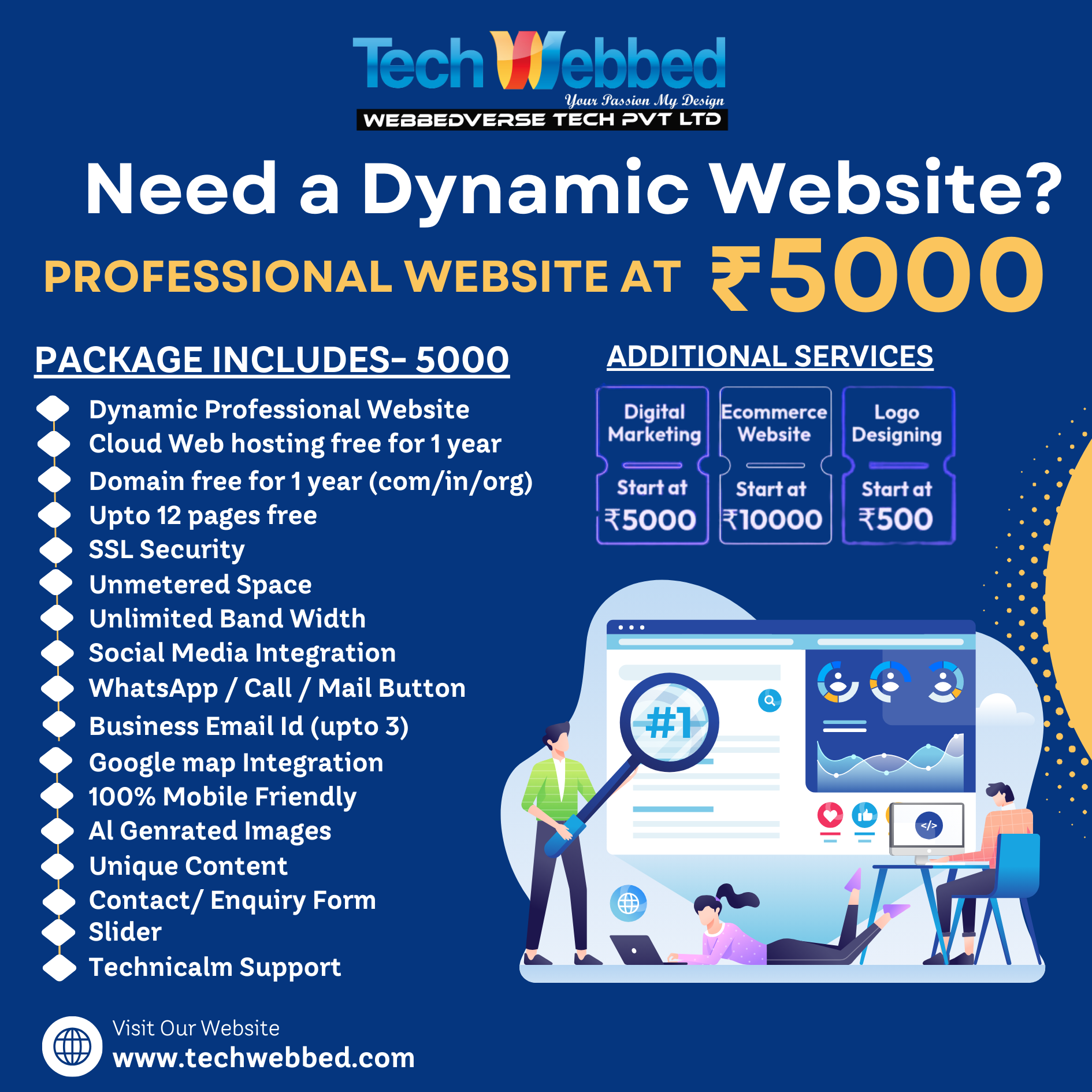 Tech Webbed Facebook ad: Still running your business without a website?