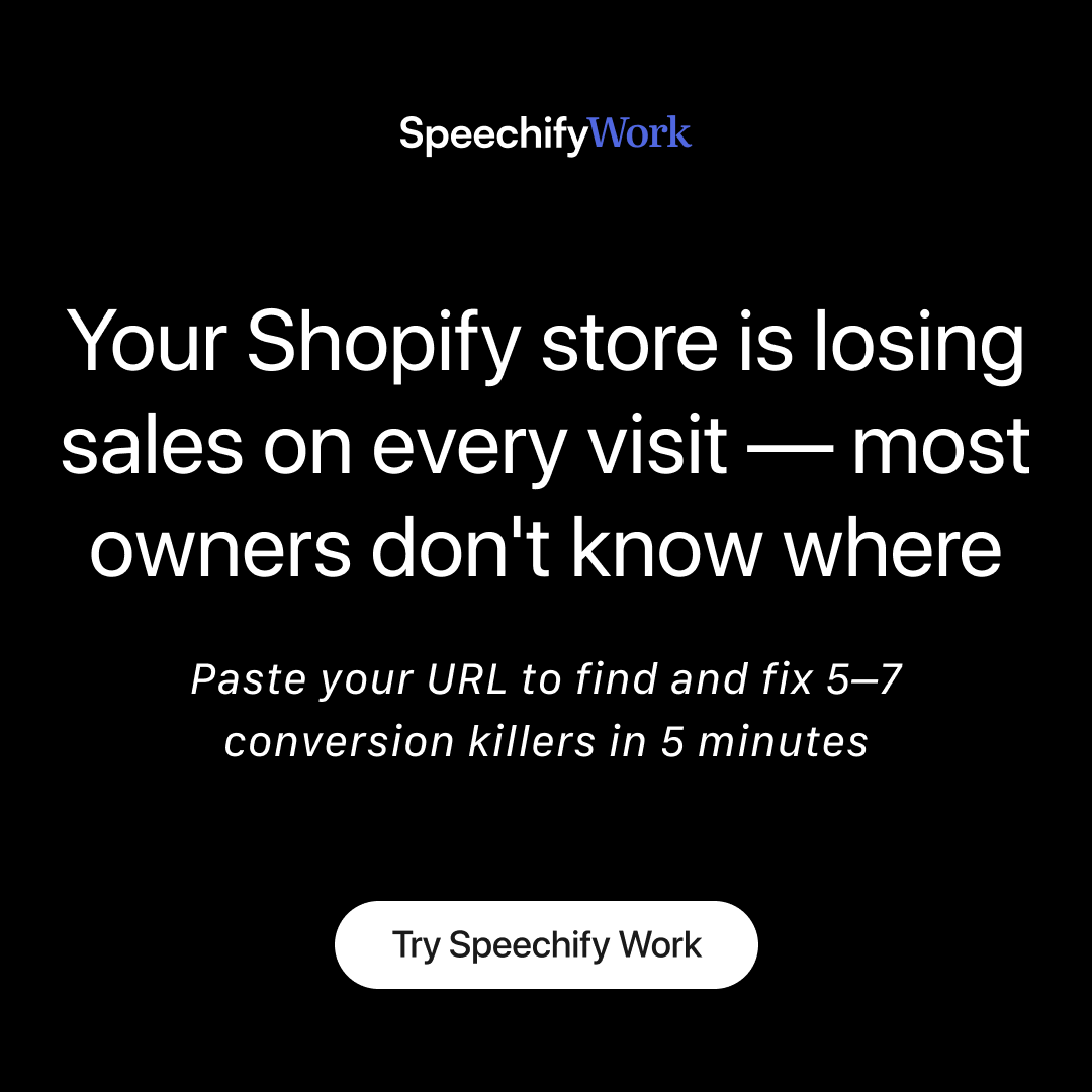 Speechify Work Facebook ad