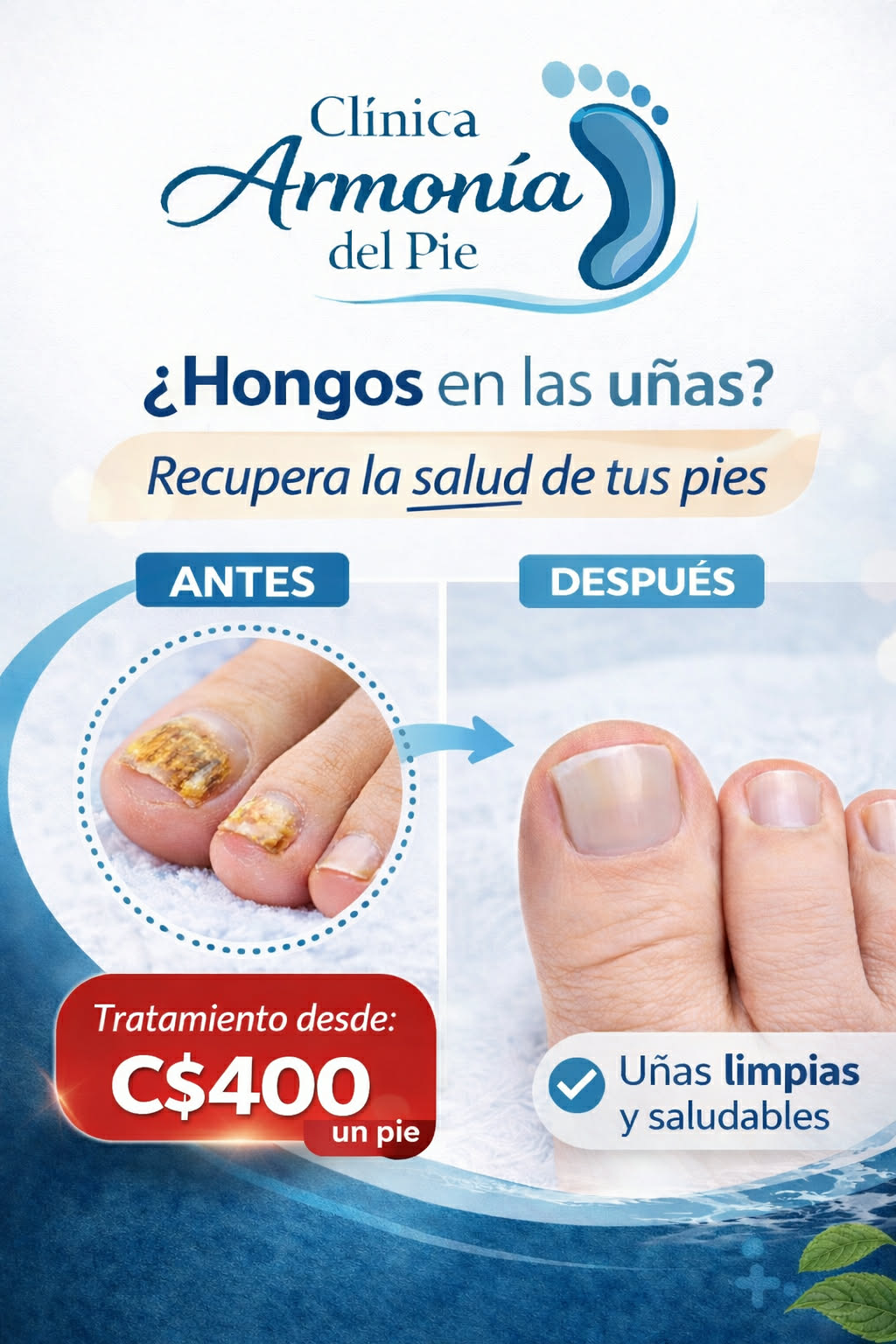 Clínica Armonía del Pie Facebook ad from Mar 1, 2026