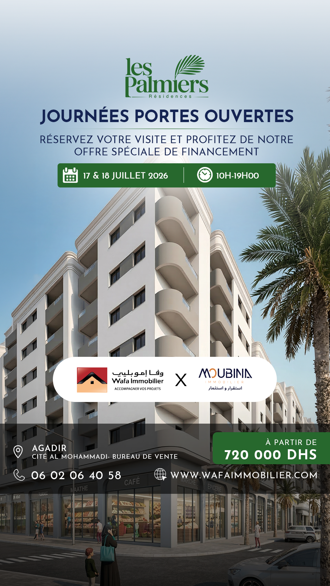 Wafa Immobilier Facebook ad from Jul 10, 2026