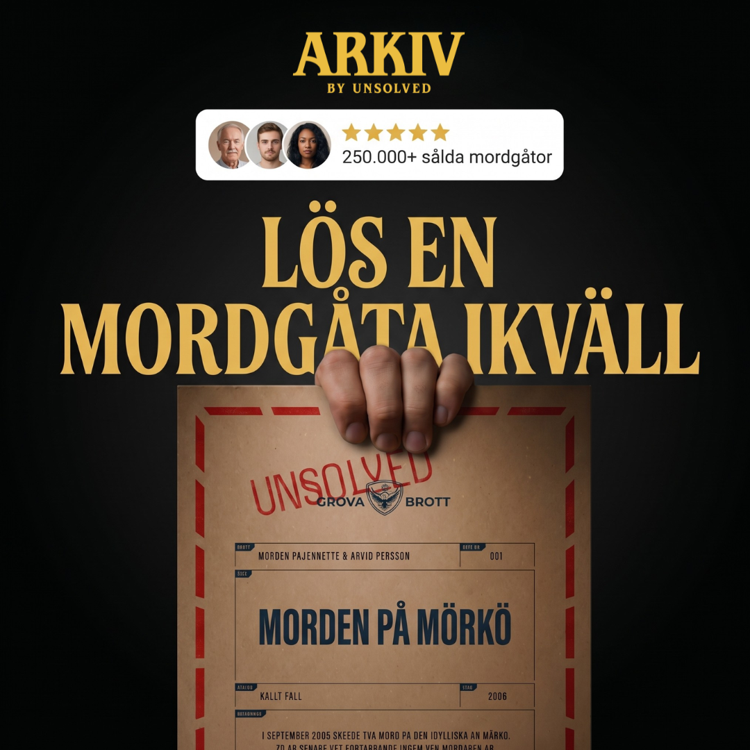 ARKIV by Unsolved - Mordgåtor att lösa hemma Facebook ad