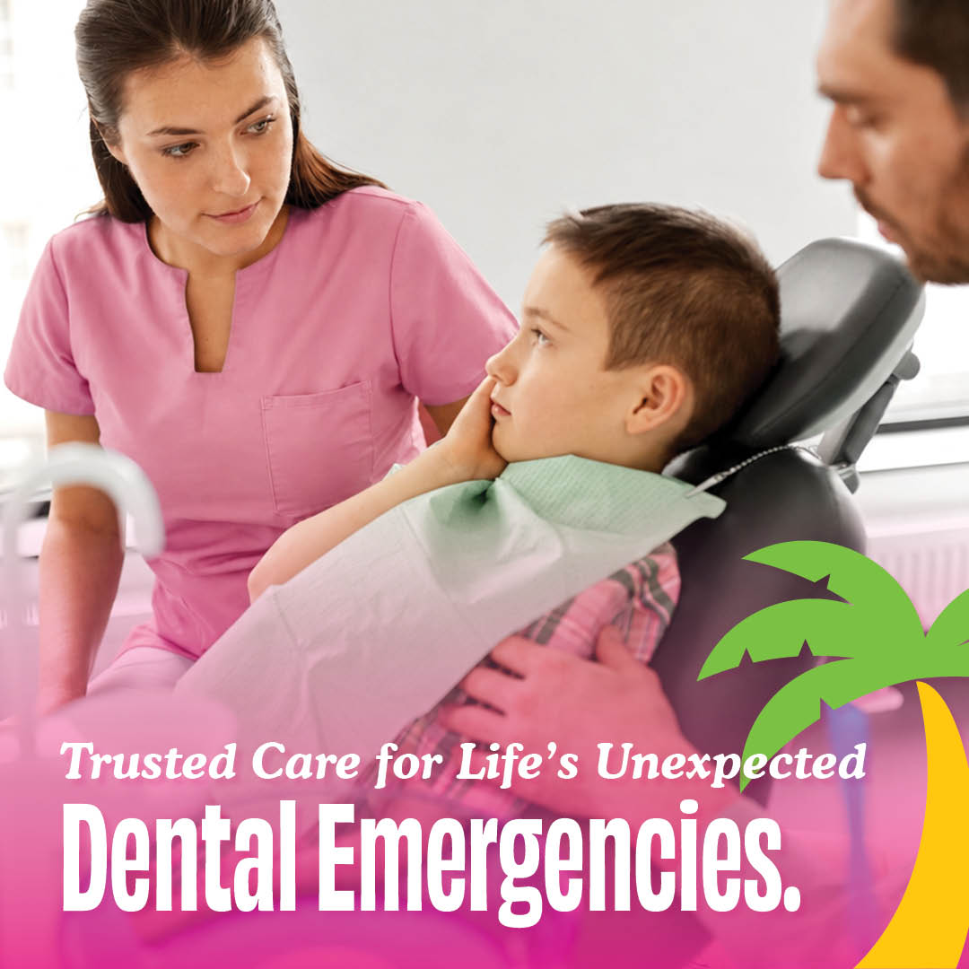 Kid's Dentistree Facebook ad: Dental emergencies can happen when you least expect…