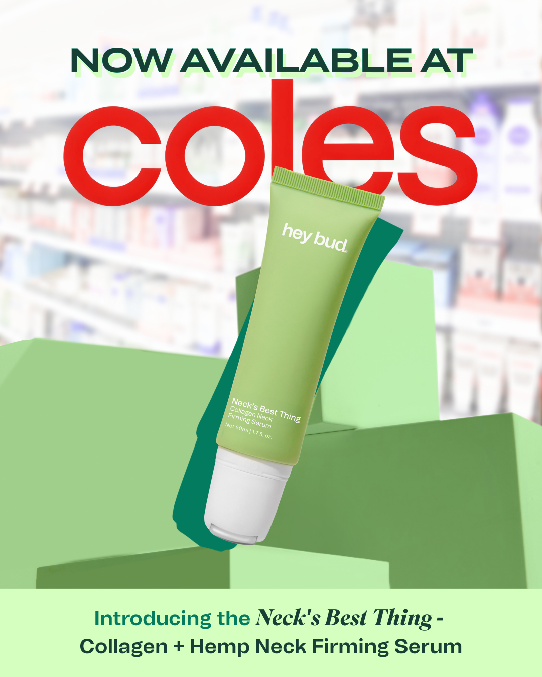 Hey Bud Skincare Facebook ad: Hey Bud Is Now in Coles.