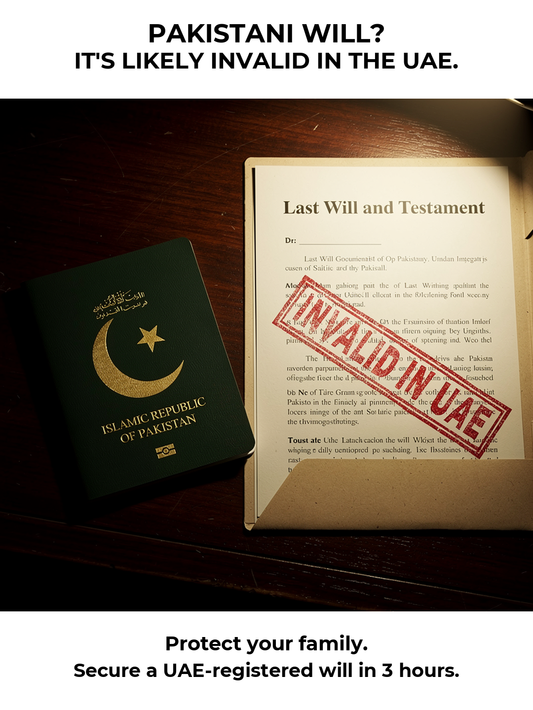 SmartWills UAE Facebook ad: A Home-Country Will Didn't Protect His Family