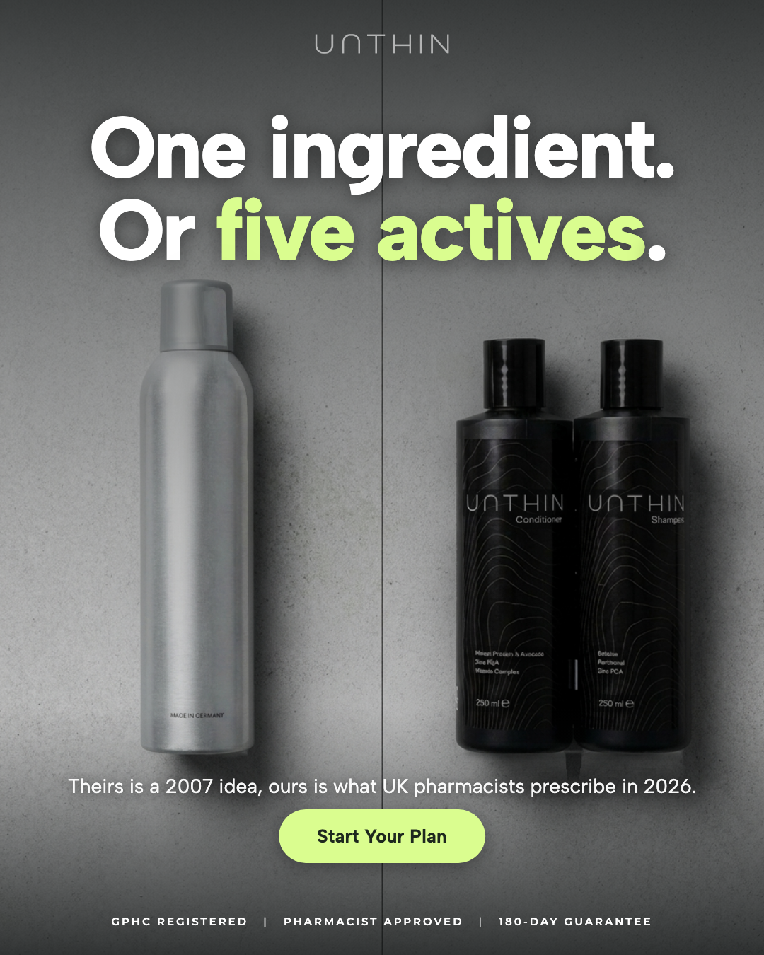 Unthinhair Facebook ad