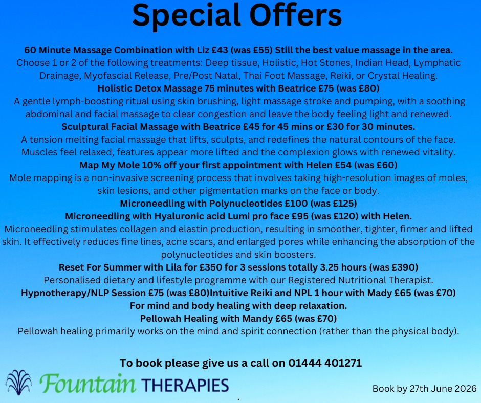 Fountain Therapies Facebook ad: Don’t miss out, our latest offers are here.