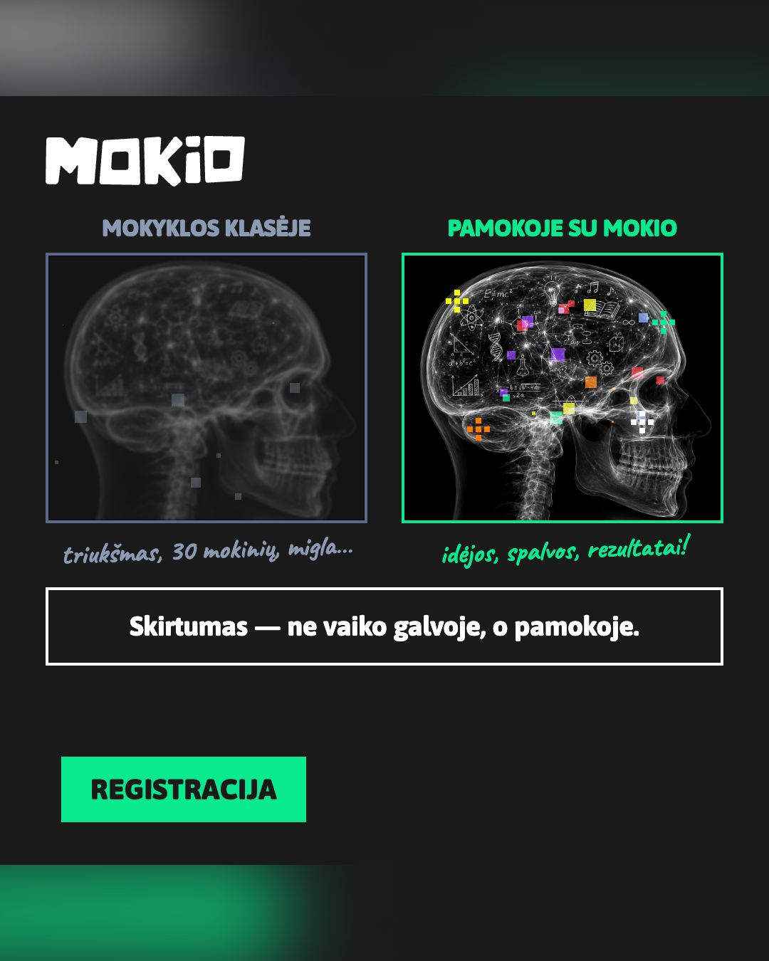 MOKIO Facebook ad: DABAR -50% pirmai pamokai