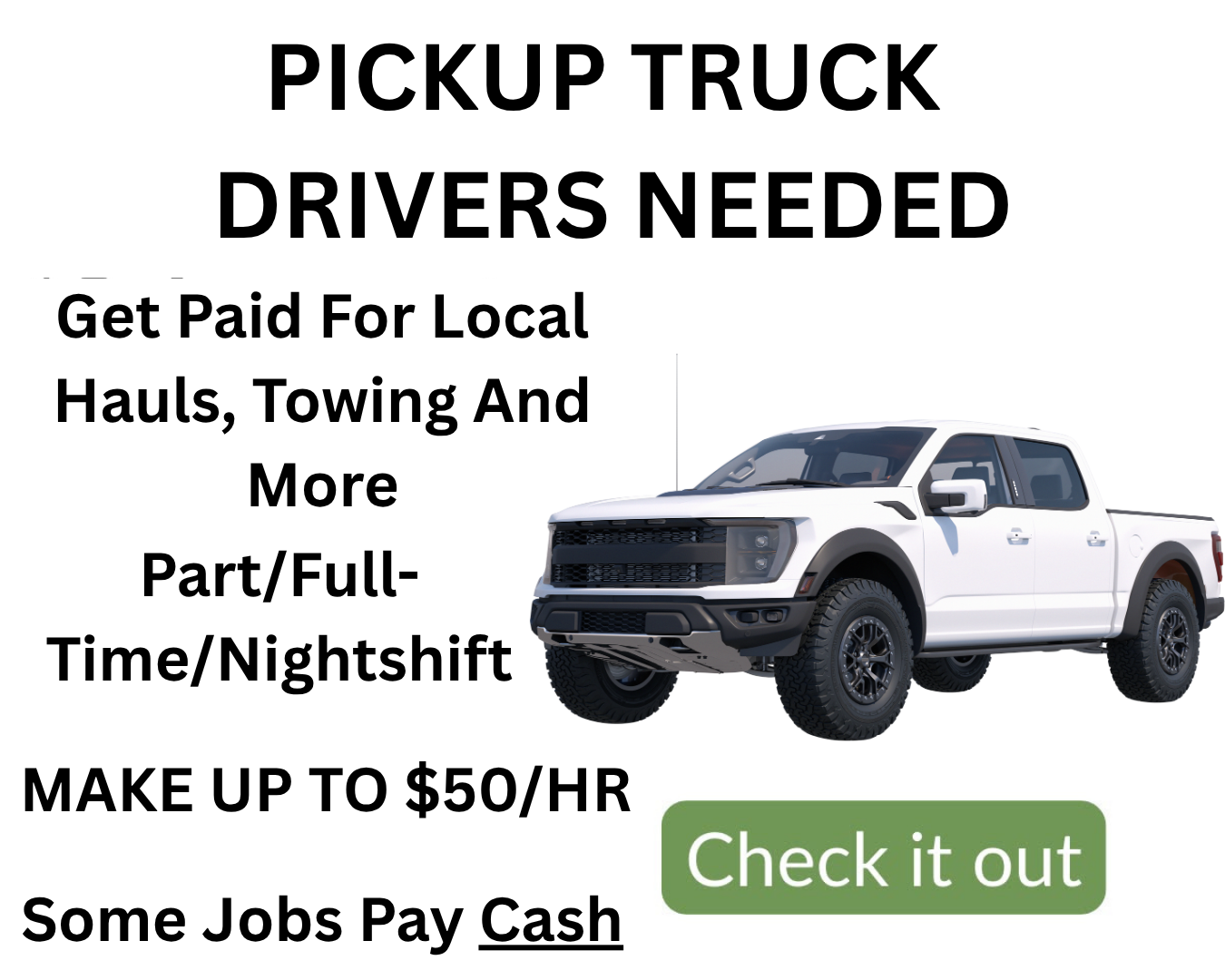 Sauve Money Facebook ad: Apply for Pickup Jobs